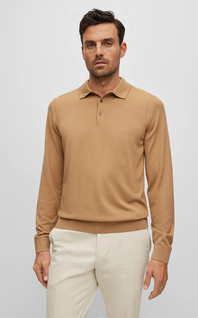 BOSS Wool Silk Cashmere Polo L-Ovio  
