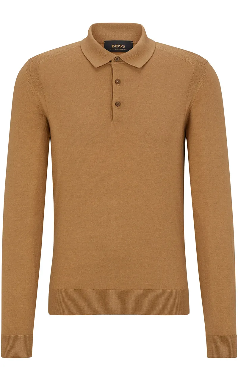 BOSS Wool Silk Cashmere Polo L-Ovio  
