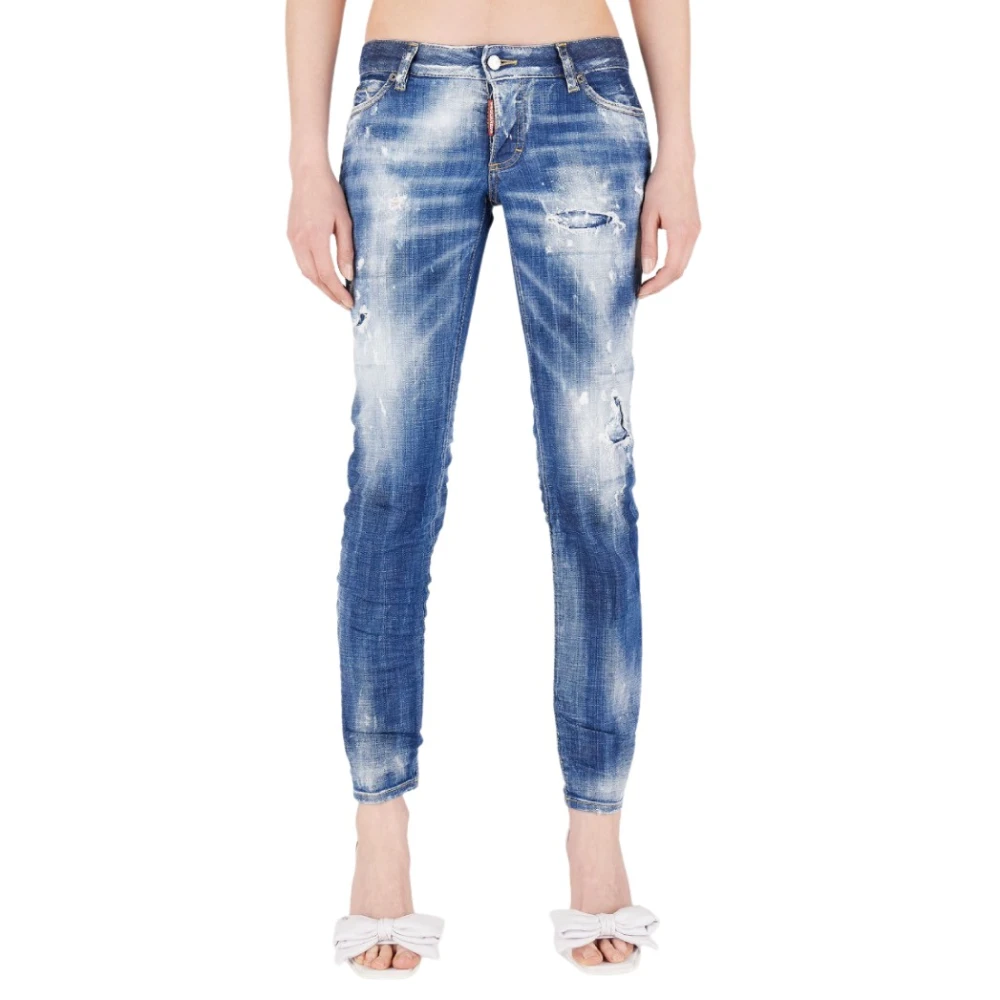 Slim Fit Zerrissene Jeans